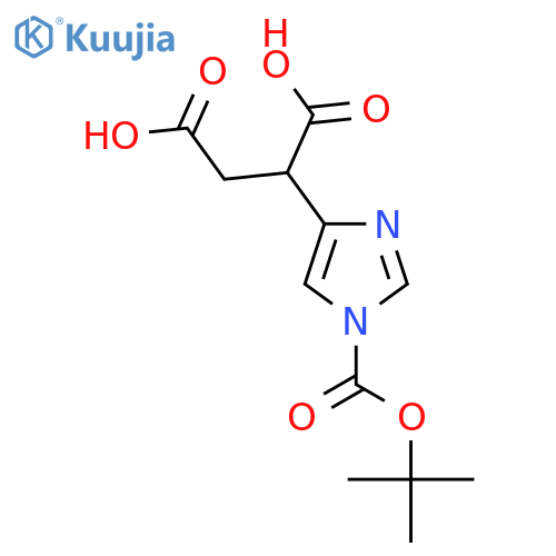 2-{1-(tert-butoxy)carbonyl-1H-imidazol-4-yl}butanedioic acid structure
