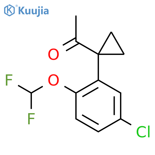 1-{1-5-chloro-2-(difluoromethoxy)phenylcyclopropyl}ethan-1-one structure