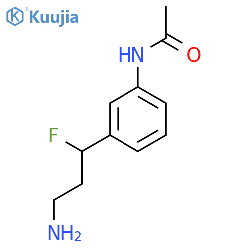 N-3-(3-amino-1-fluoropropyl)phenylacetamide structure