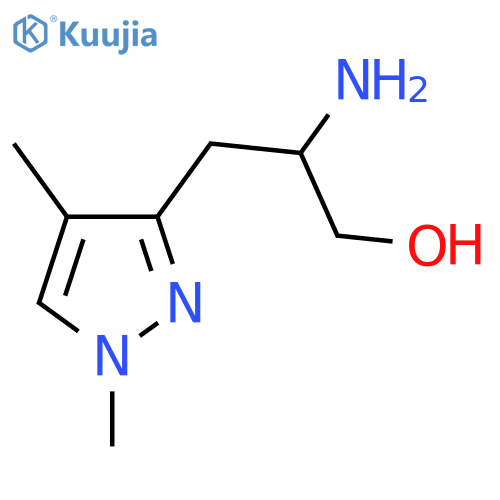 2-amino-3-(1,4-dimethyl-1H-pyrazol-3-yl)propan-1-ol structure