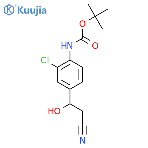tert-butyl N-2-chloro-4-(2-cyano-1-hydroxyethyl)phenylcarbamate structure