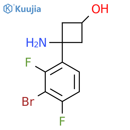 3-amino-3-(3-bromo-2,4-difluorophenyl)cyclobutan-1-ol structure