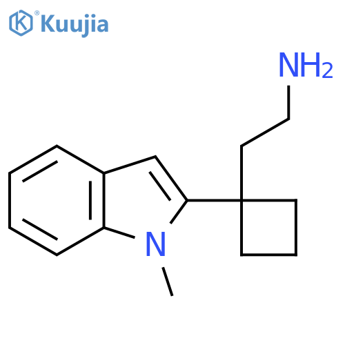 2-1-(1-methyl-1H-indol-2-yl)cyclobutylethan-1-amine structure
