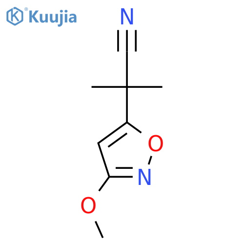 2-(3-methoxy-1,2-oxazol-5-yl)-2-methylpropanenitrile structure