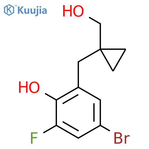 4-bromo-2-fluoro-6-{1-(hydroxymethyl)cyclopropylmethyl}phenol structure