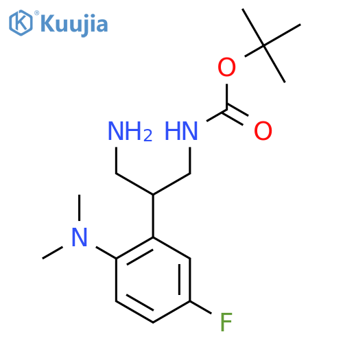 tert-butyl N-{3-amino-2-2-(dimethylamino)-5-fluorophenylpropyl}carbamate structure
