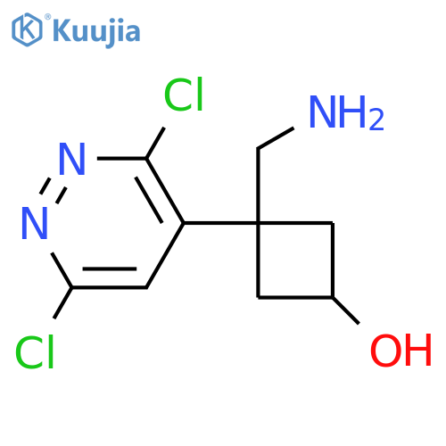 3-(aminomethyl)-3-(3,6-dichloropyridazin-4-yl)cyclobutan-1-ol structure