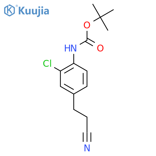 tert-butyl N-2-chloro-4-(2-cyanoethyl)phenylcarbamate structure