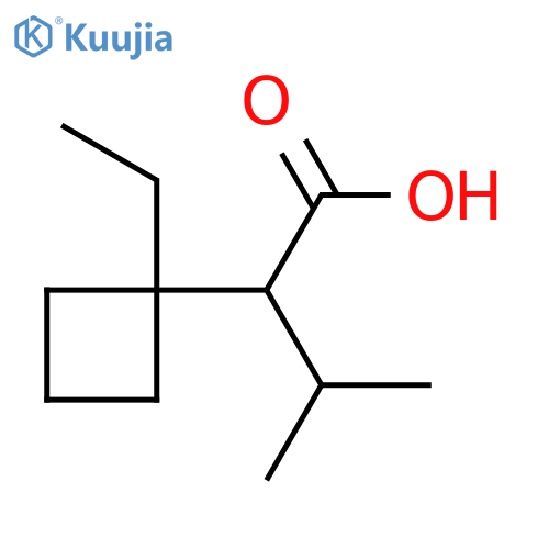 2-(1-ethylcyclobutyl)-3-methylbutanoic acid structure
