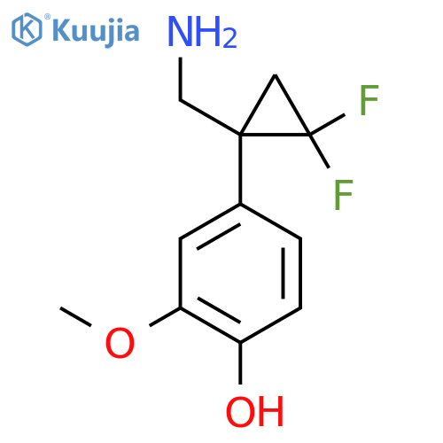 4-1-(aminomethyl)-2,2-difluorocyclopropyl-2-methoxyphenol structure