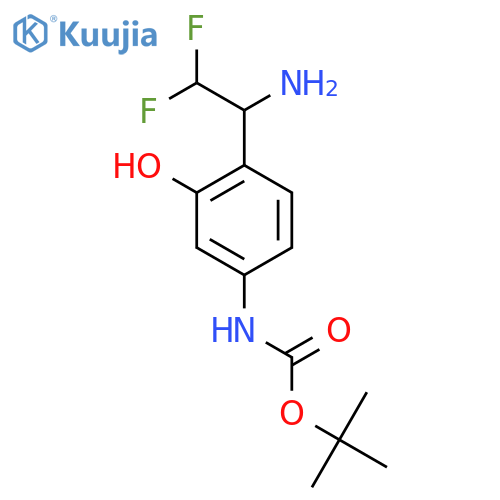 tert-butyl N-4-(1-amino-2,2-difluoroethyl)-3-hydroxyphenylcarbamate structure