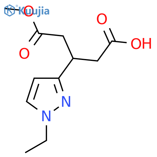 3-(1-ethyl-1H-pyrazol-3-yl)-5-methoxy-5-oxopentanoic acid structure