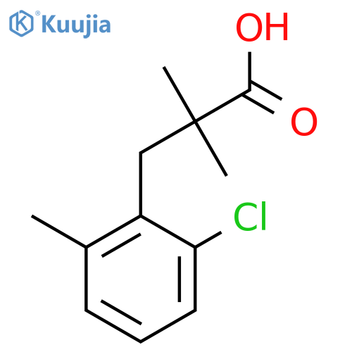 3-(2-chloro-6-methylphenyl)-2,2-dimethylpropanoic acid structure