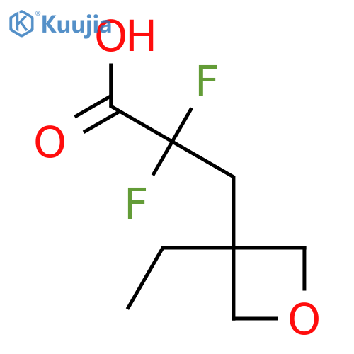 3-(3-ethyloxetan-3-yl)-2,2-difluoropropanoic acid structure