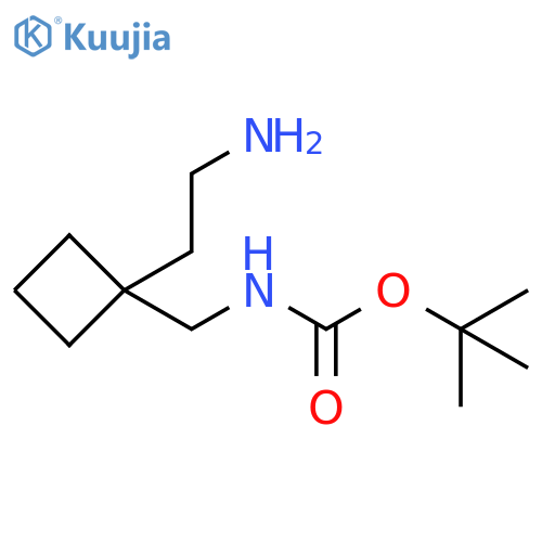 tert-butyl N-{1-(2-aminoethyl)cyclobutylmethyl}carbamate structure