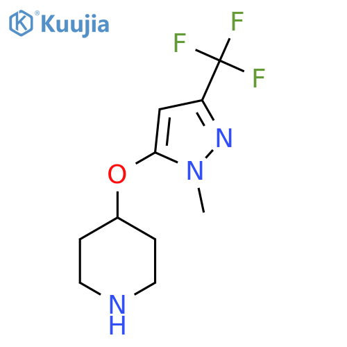 4-{1-methyl-3-(trifluoromethyl)-1H-pyrazol-5-yloxy}piperidine structure