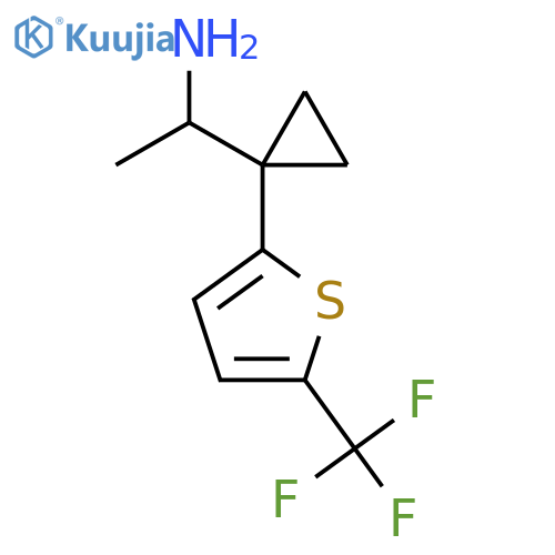 1-{1-5-(trifluoromethyl)thiophen-2-ylcyclopropyl}ethan-1-amine structure