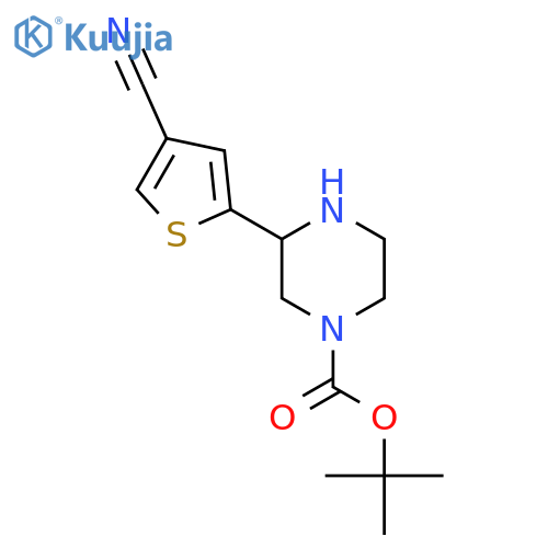 tert-butyl 3-(4-cyanothiophen-2-yl)piperazine-1-carboxylate structure