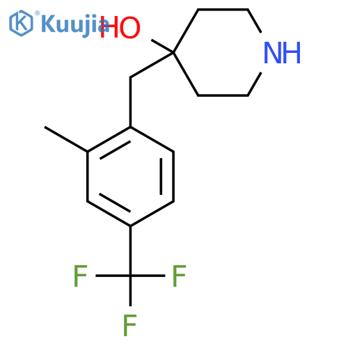 4-{2-methyl-4-(trifluoromethyl)phenylmethyl}piperidin-4-ol structure