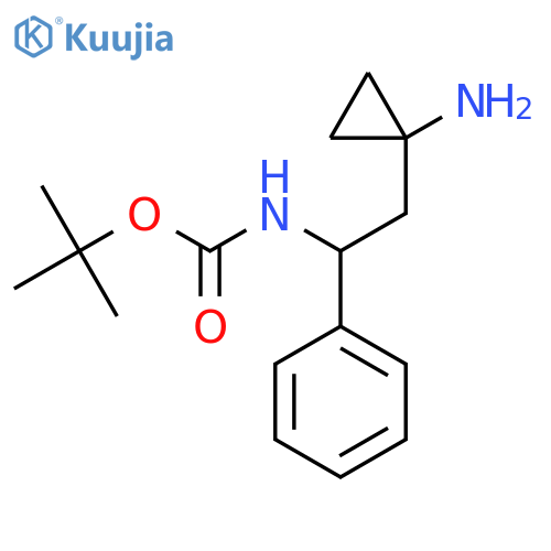 tert-butyl N-2-(1-aminocyclopropyl)-1-phenylethylcarbamate structure