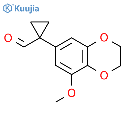 1-(8-methoxy-2,3-dihydro-1,4-benzodioxin-6-yl)cyclopropane-1-carbaldehyde structure