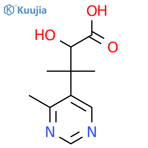 2-hydroxy-3-methyl-3-(4-methylpyrimidin-5-yl)butanoic acid structure