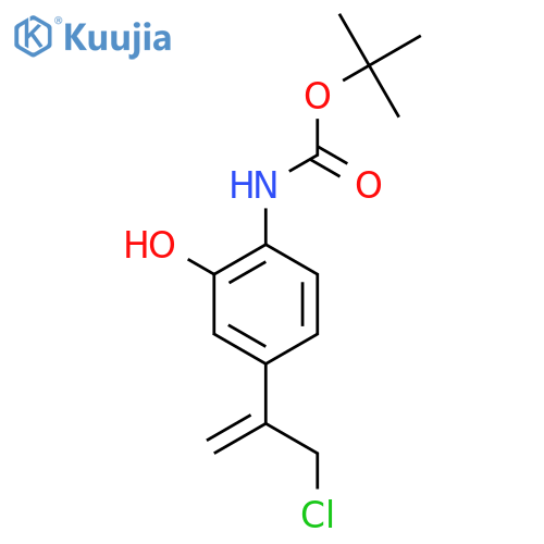 tert-butyl N-4-(3-chloroprop-1-en-2-yl)-2-hydroxyphenylcarbamate structure