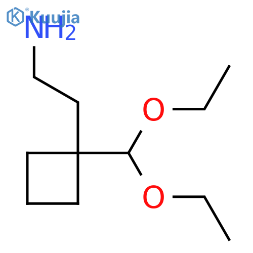 2-1-(diethoxymethyl)cyclobutylethan-1-amine structure