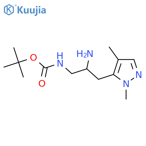 tert-butyl N-2-amino-3-(1,4-dimethyl-1H-pyrazol-5-yl)propylcarbamate structure