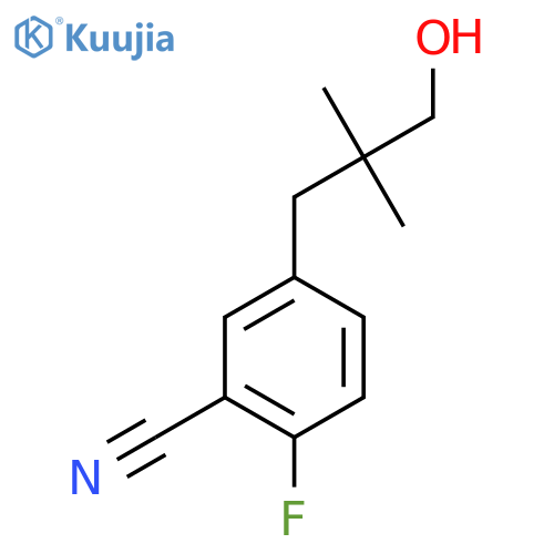 2-fluoro-5-(3-hydroxy-2,2-dimethylpropyl)benzonitrile structure
