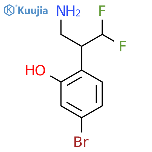 2-(3-amino-1,1-difluoropropan-2-yl)-5-bromophenol structure