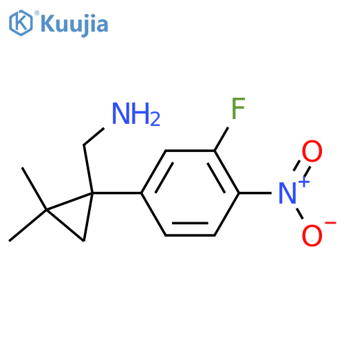 1-(3-fluoro-4-nitrophenyl)-2,2-dimethylcyclopropylmethanamine structure