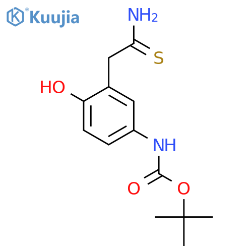 tert-butyl N-3-(carbamothioylmethyl)-4-hydroxyphenylcarbamate structure