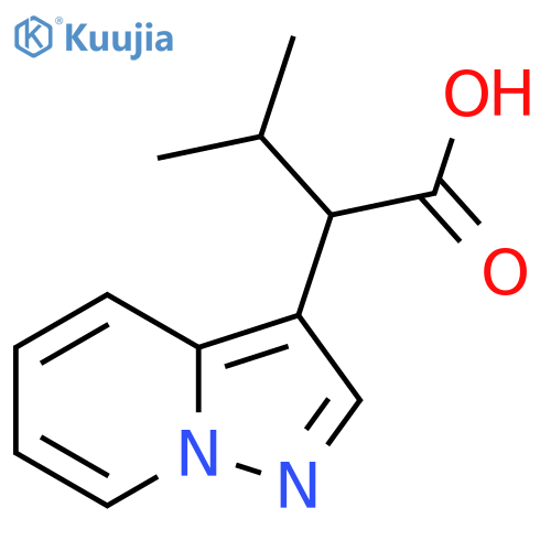 3-methyl-2-{pyrazolo1,5-apyridin-3-yl}butanoic acid structure