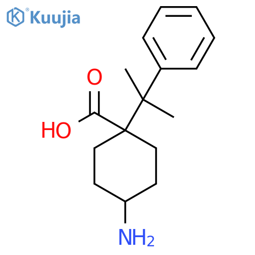 4-amino-1-(2-phenylpropan-2-yl)cyclohexane-1-carboxylic acid structure