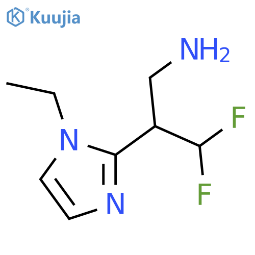 2-(1-ethyl-1H-imidazol-2-yl)-3,3-difluoropropan-1-amine structure