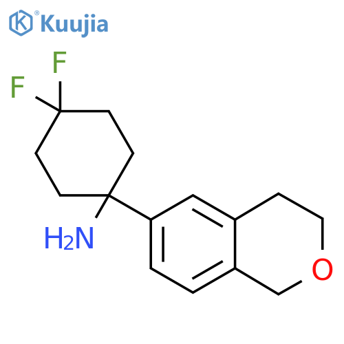 1-(3,4-dihydro-1H-2-benzopyran-6-yl)-4,4-difluorocyclohexan-1-amine structure