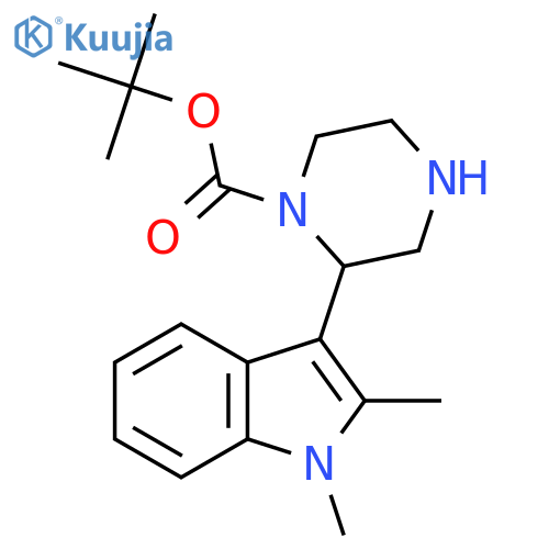 tert-butyl 2-(1,2-dimethyl-1H-indol-3-yl)piperazine-1-carboxylate structure