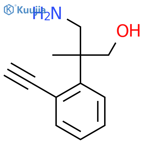 3-amino-2-(2-ethynylphenyl)-2-methylpropan-1-ol structure