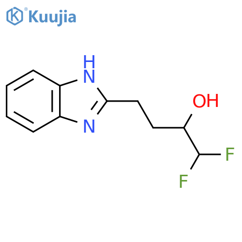 4-(1H-1,3-benzodiazol-2-yl)-1,1-difluorobutan-2-ol structure