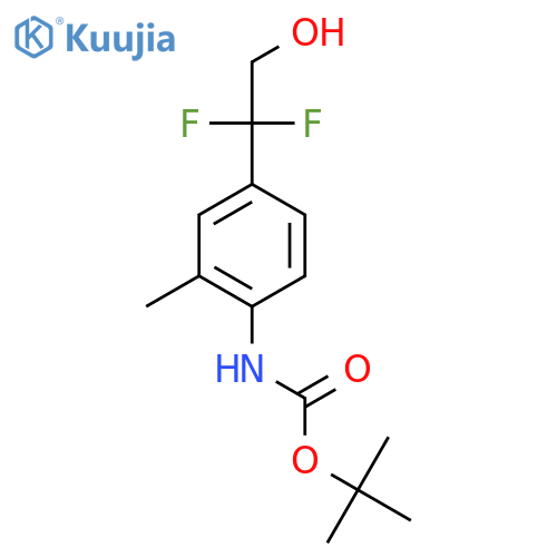 tert-butyl N-4-(1,1-difluoro-2-hydroxyethyl)-2-methylphenylcarbamate structure