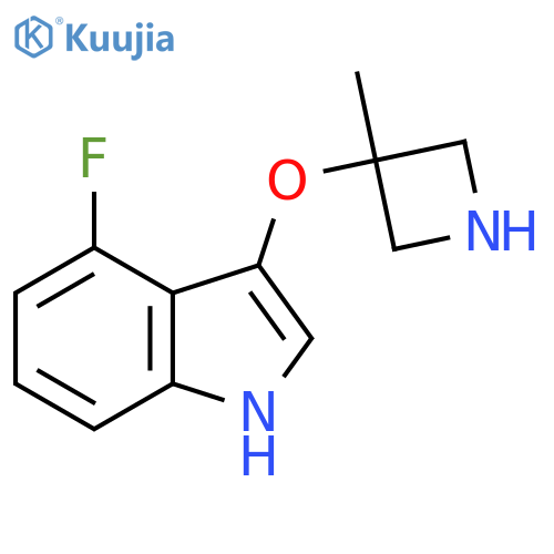 4-fluoro-3-(3-methylazetidin-3-yl)oxy-1H-indole structure