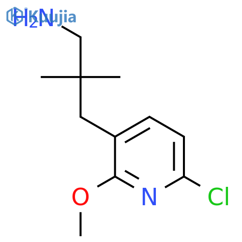 3-(6-chloro-2-methoxypyridin-3-yl)-2,2-dimethylpropan-1-amine structure