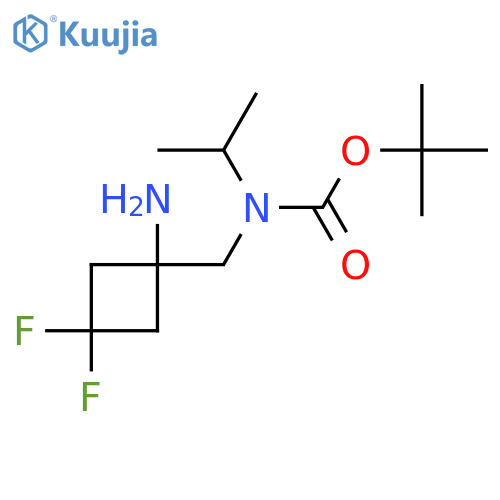 tert-butyl N-(1-amino-3,3-difluorocyclobutyl)methyl-N-(propan-2-yl)carbamate structure