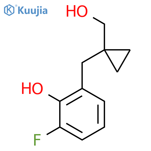 2-fluoro-6-{1-(hydroxymethyl)cyclopropylmethyl}phenol structure