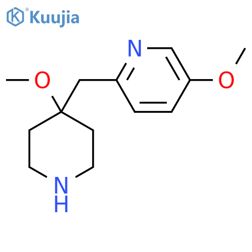 5-methoxy-2-(4-methoxypiperidin-4-yl)methylpyridine structure
