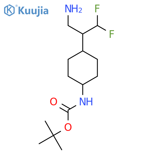 tert-butyl N-4-(3-amino-1,1-difluoropropan-2-yl)cyclohexylcarbamate structure