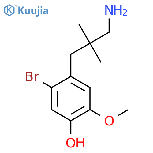 4-(3-amino-2,2-dimethylpropyl)-5-bromo-2-methoxyphenol structure