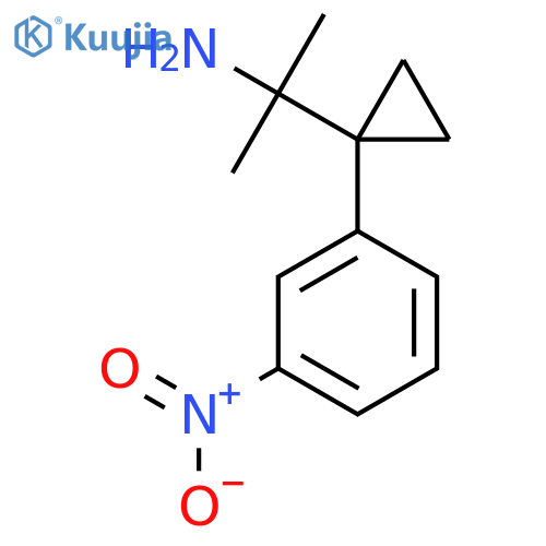 2-1-(3-nitrophenyl)cyclopropylpropan-2-amine structure