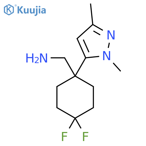 1-(1,3-dimethyl-1H-pyrazol-5-yl)-4,4-difluorocyclohexylmethanamine structure